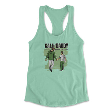 Call Of Daddy Womens Racerback Tank in Mint color